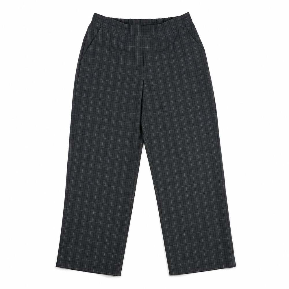Studio Works Petite Gray Plaid Pull-On Trouser Pants